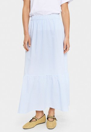 ELMIKOSZ - Maxi skirt - chambray blue white stripe