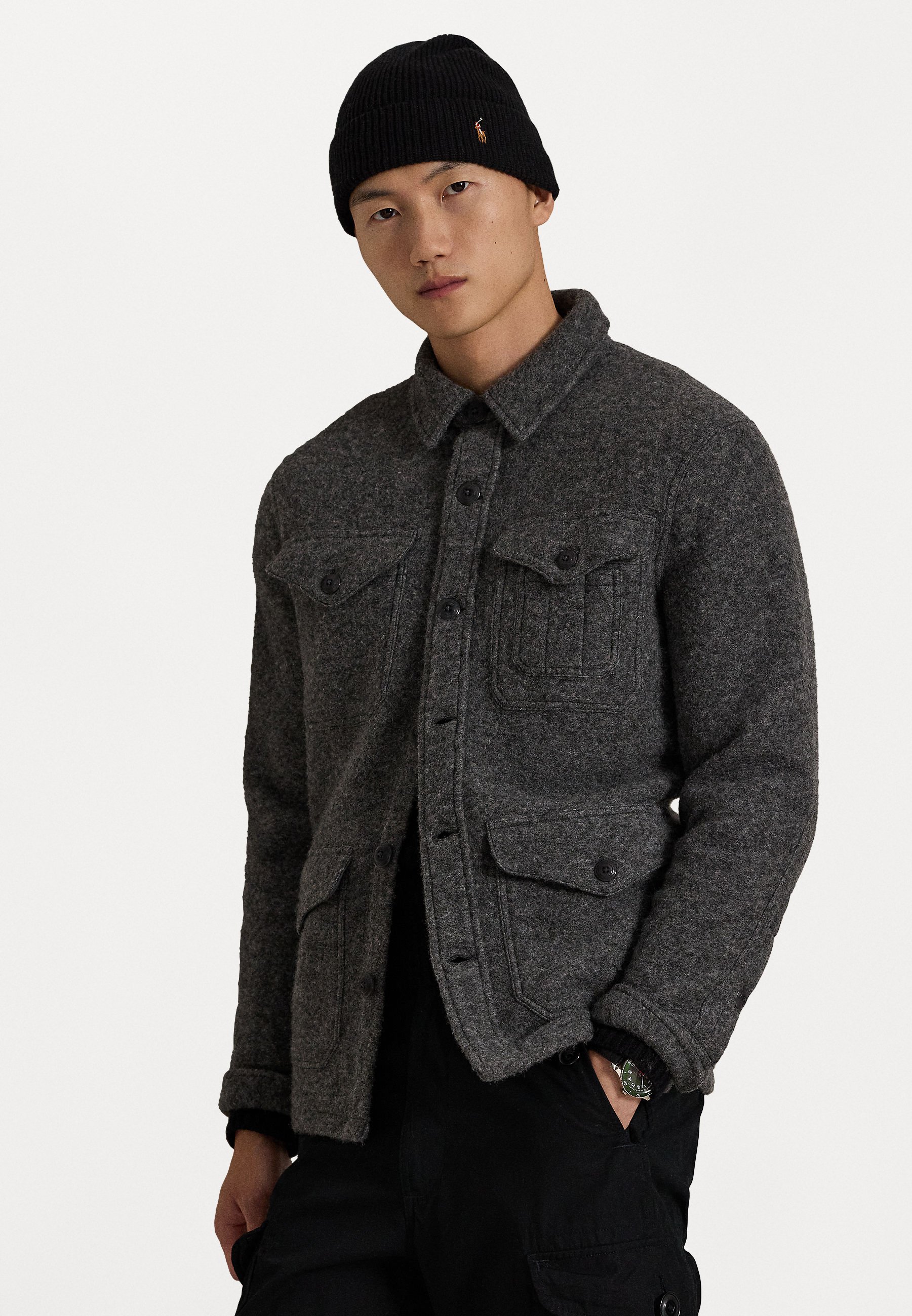 Polo Ralph Lauren FELTED WOOL-BLEND JACKET - Shirt - barclay