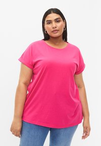 Zizzi - SHORT SLEEVED BLEND - Basic T-shirt - raspberry sorbet Thumbnail Image 1