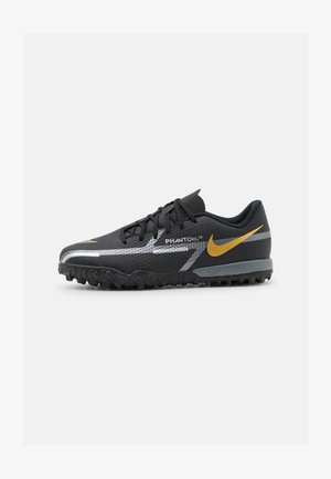JR PHANTOM GT2 ACADEMY TF UNISEX - Astro turf trainers - black/metallic dark grey/metallic gold