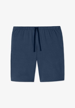 Shorts décontractés bleu marine avec taille élastique et cordon de serrage, conçus pour un confort optimal.