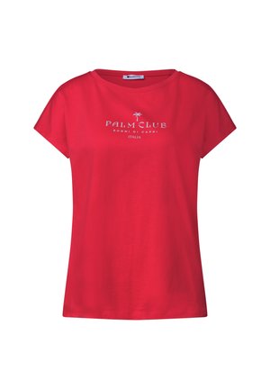 Street One, DROPPED SHOULDER SHIRT MIT WORDING - Camiseta estampada - salsa red