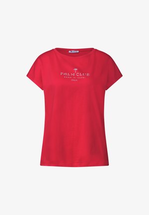 Street One, DROPPED SHOULDER SHIRT MIT WORDING - Camiseta estampada - salsa red