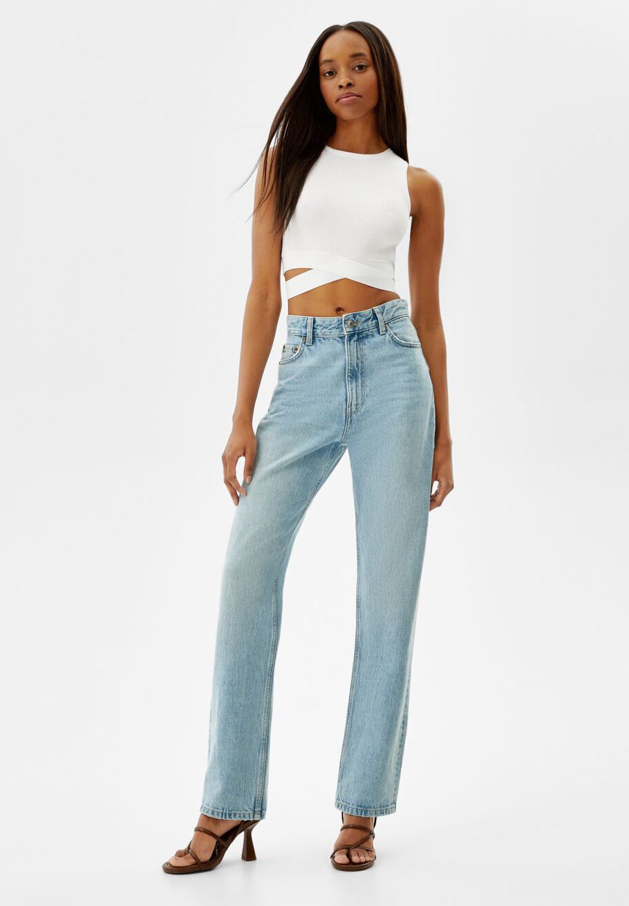 Bershka Jean bootcut - light blue denim 