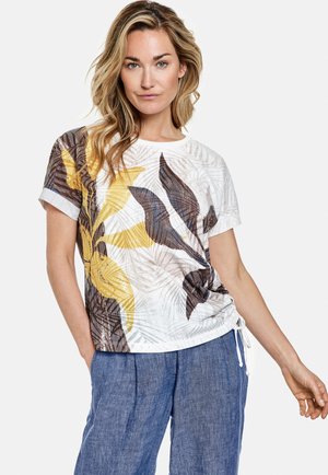 Print T-shirt - offwhite dark brown druck