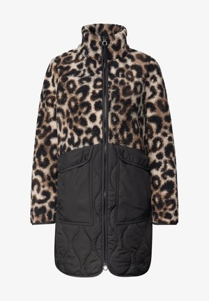 Street One, MIXED-TEXTURE TEDDY FLEECE COAT WITH QUILTED DETAILS - Winter coat - black