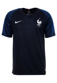 Tmavě modrý fotbalový dres Nike s vzorovanými modrými rukávy, emblémem kohouta Francouzské fotbalové federace a jednou hvězdou nad ním.