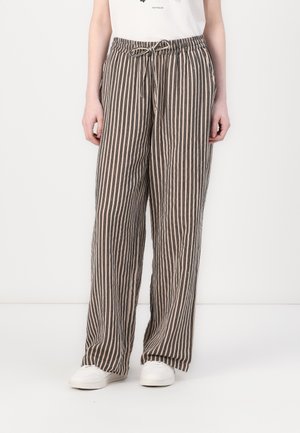 ICHI FOZA STRIPED - Bukser - black