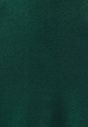 Tamnozelena tkanina s mekanom teksturom; glatka površina s ravnim, mat završetkom, pogodna za odjeću ili presvlake.