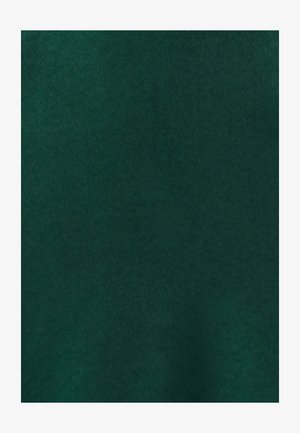 Tessuto verde scuro con una texture morbida; superficie liscia con una finitura opaca e uniforme, adatta per abbigliamento o tappezzeria.