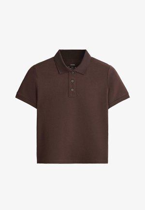OYSHO, SLIM FIT PIQUÉ SHORT SLEEVE POLO SHIRT - Polo majica - mottled light brown