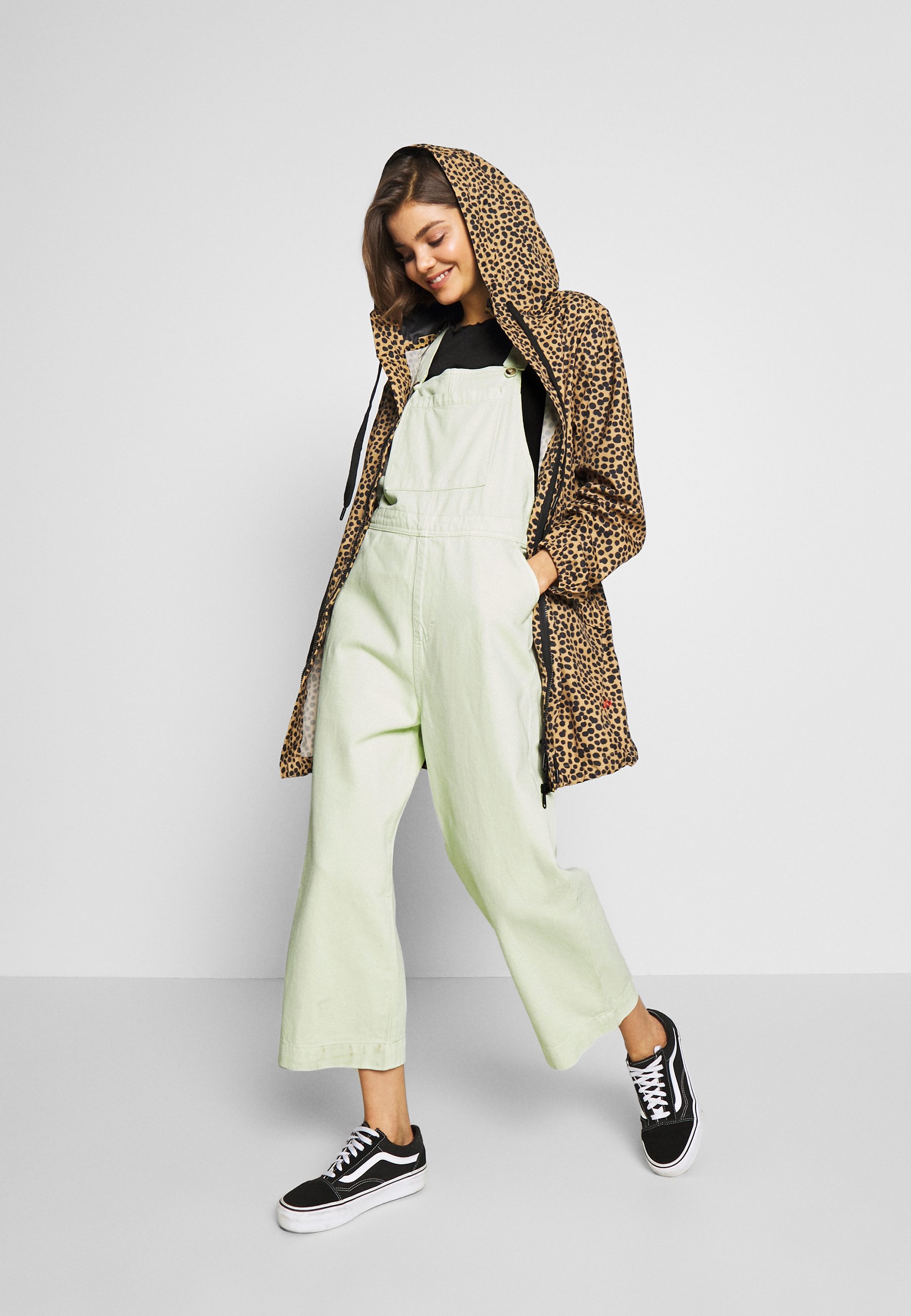 monki green dungarees