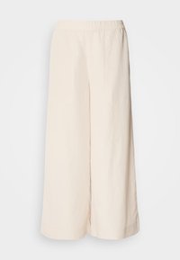 PANTS CULOTTE STYLE ELASTIC WAISTBAND SEAM POCKETS - Kelnės - stone