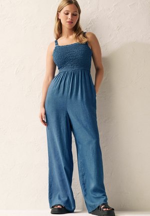 SHIRRED WIDE LEG REGULAR FIT - Overal - denim blue