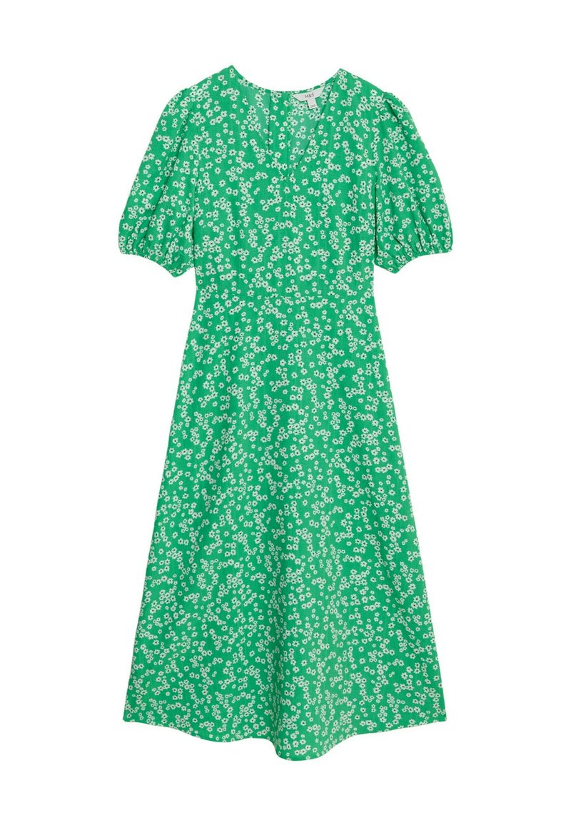 knee length dresses for ladies Green Ditsy Floral Avery Midi Dress main image 0