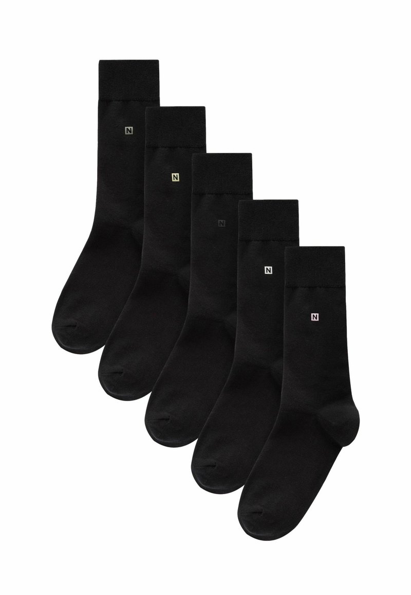 Next N LOGO FIVE PACK - Calcetines - black metallic logo