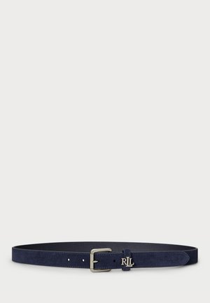 LOGO KEEPER SUEDE SKINNY BELT - Bælter - navy