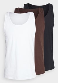 3 PACK - Top - black/white/brown
