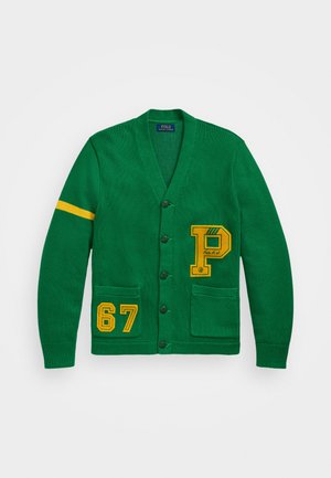 Polo Ralph Lauren COTTON LETTERMAN CARDIGAN - Chaqueta de punto - green combo