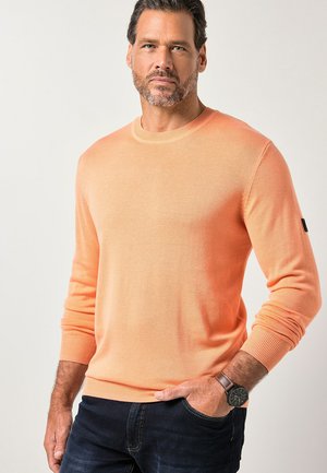 CREW NECK WITH BADGE  - Strickpullover - dark apricot