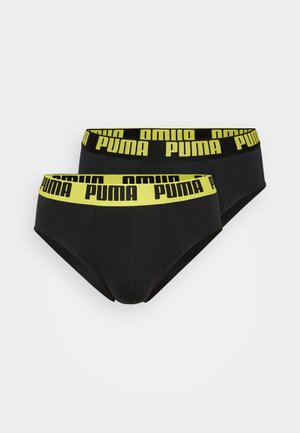 Puma MEN EVERYDAY BRIEFS 2 PACK - Īsās apakšbikses - black/yellow