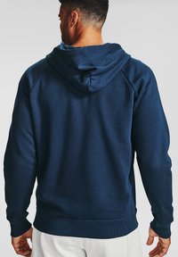 Under Armour RIVAL HOODIE - Sweater met rits - onyx