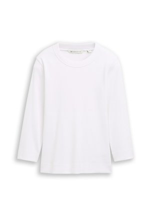 TOM TAILOR DENIM, RIB T-SHIRT - Long sleeved top - white