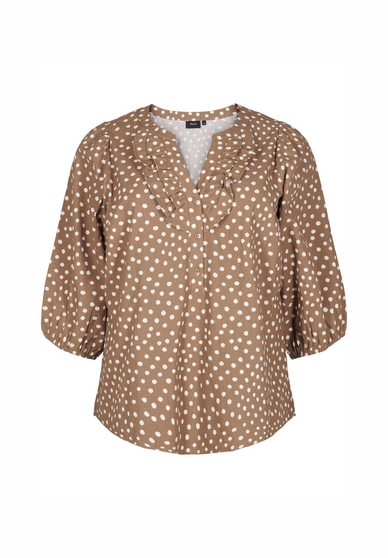 Zizzi Blúzka - coca mocha dot