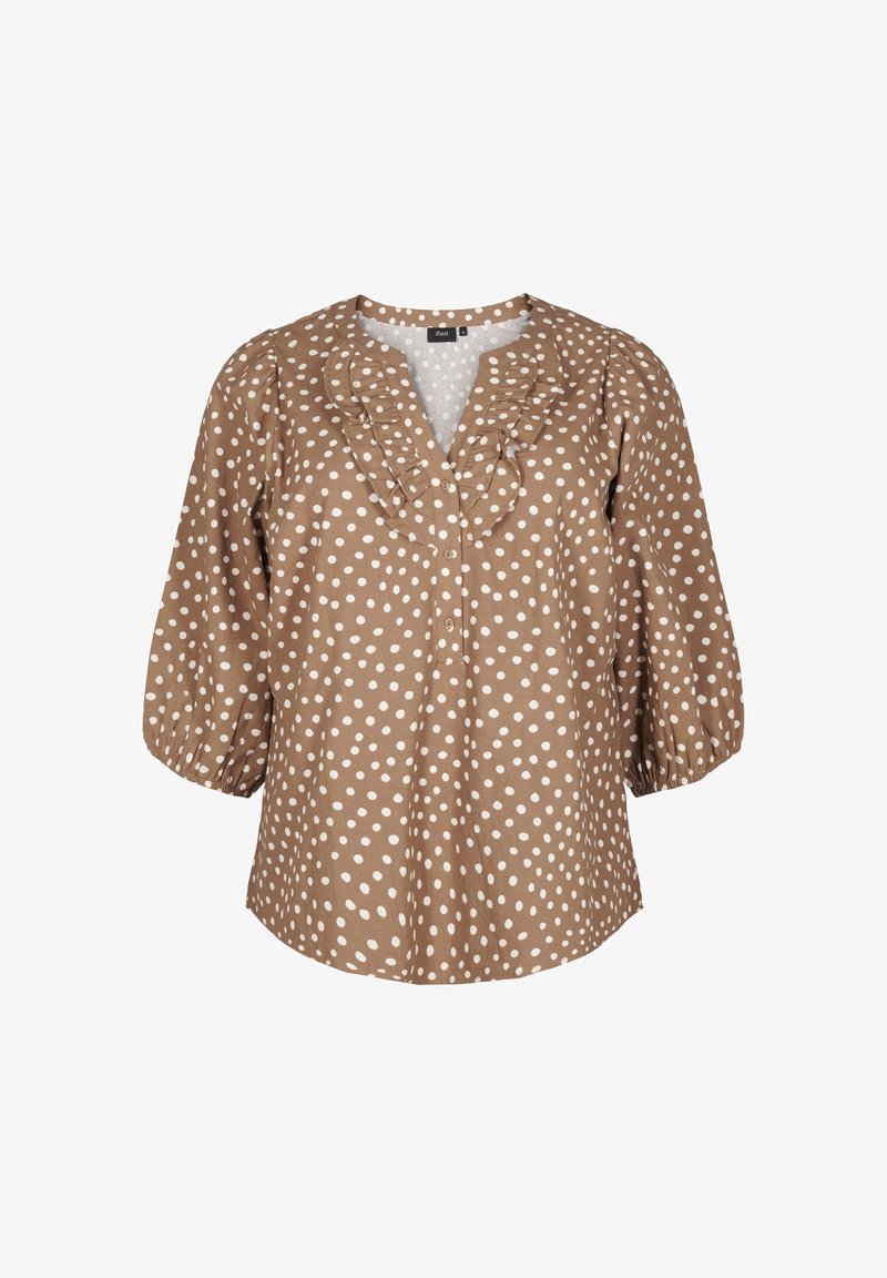 Zizzi Blūze - coca mocha dot