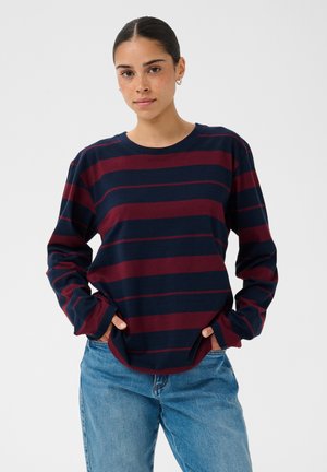 Kaffe, KAWINNY LONG SLEEVE - T-shirt à manches longues - midnight marine red stripe