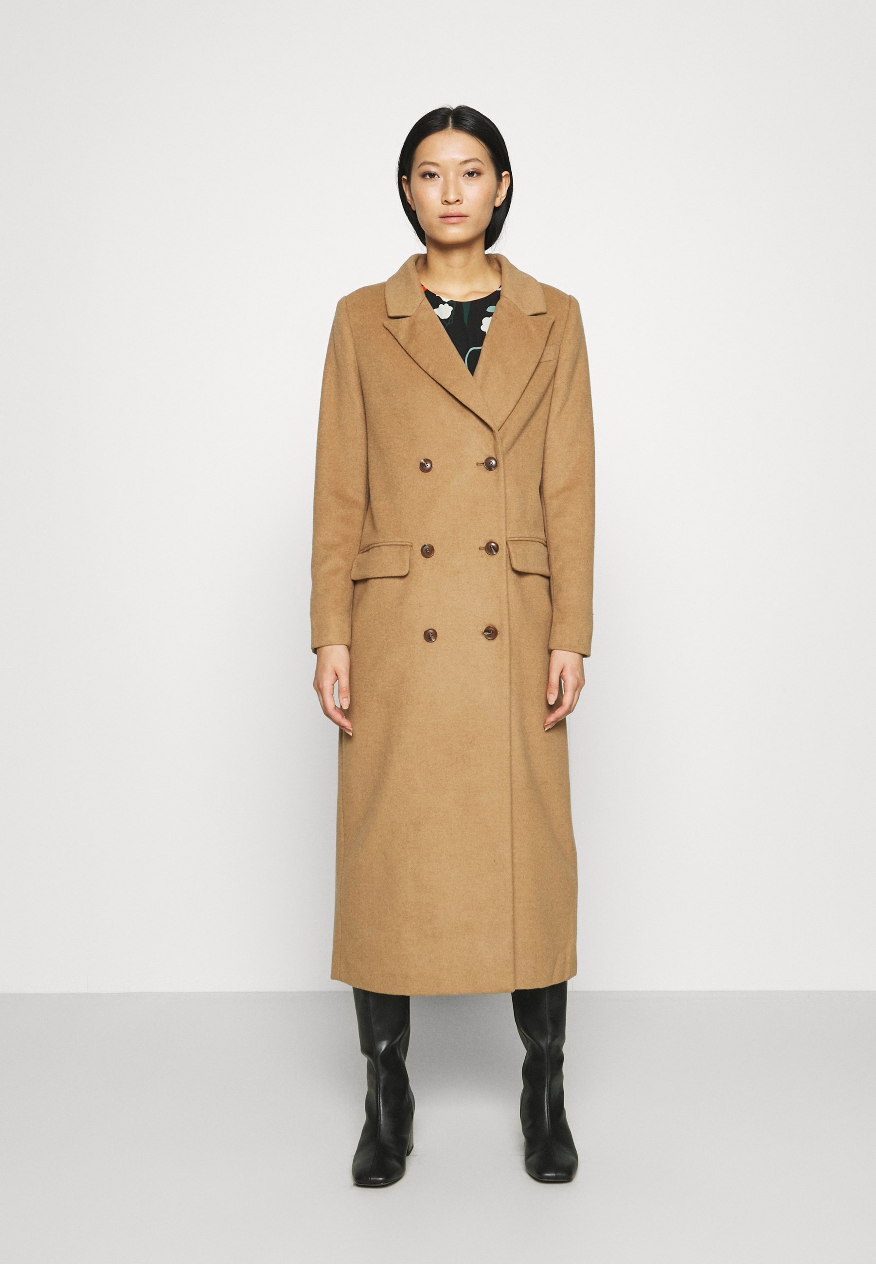 double breasted coat beige