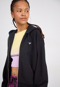 Y2k Oversize Mezza Zip Pullover Da Donna Felpe A Manica Lunga Top Teen T-Shirt Solido Felpa Con Cappuccio Estetica Streetwear (Color : Black, Size : S