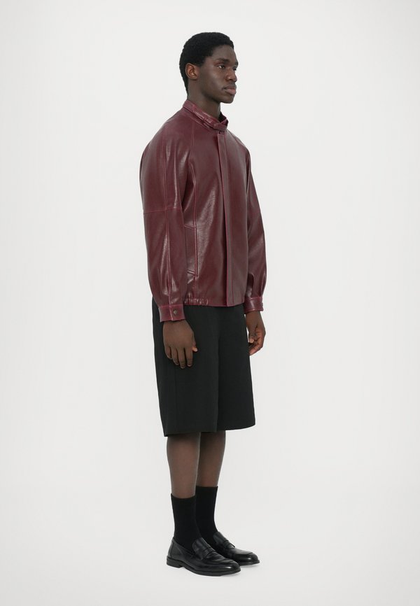 Faux leather jacket - burgundy3