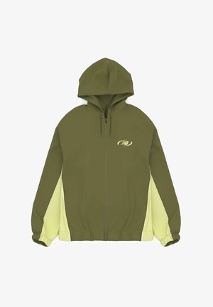 New Balance, TRACKSIDE WOVEN JACKET - Outdoor jacket - sport green fennel seed