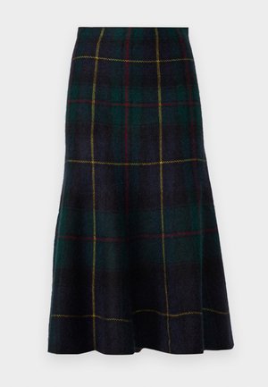 A LINE SKIRT  - A-vonalú szoknya - navy plaid