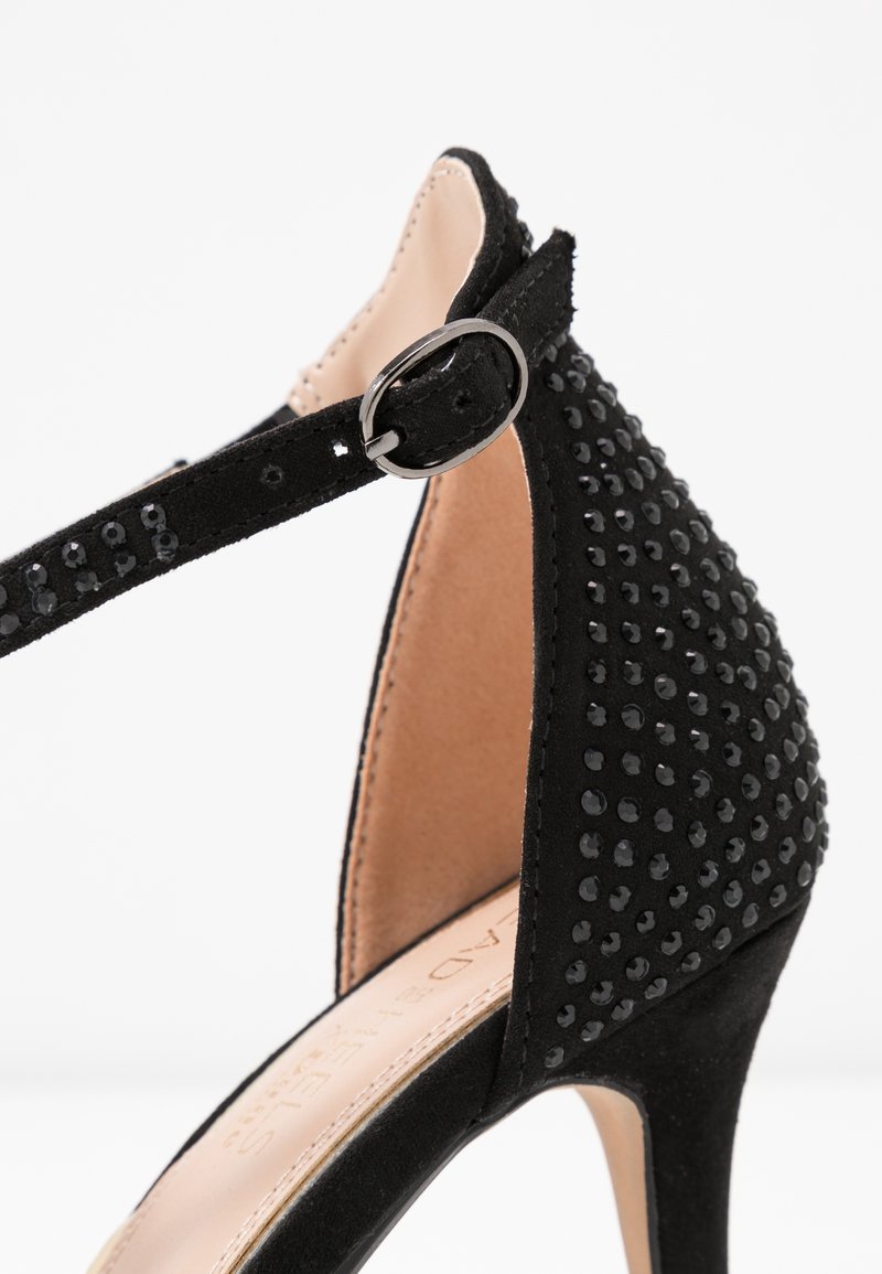 Escarpins Dune Noirs à Nouer – Talons Blocs, Velours, Taille UK 3 – Occasion