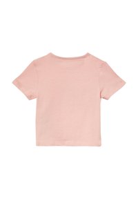 Kurzärmliges, pinkes T-Shirt aus weicher Baumwolle. Verfügt über einen runden Halsausschnitt und eine glatte Textur ohne sichtbare Muster oder Akzente.