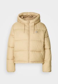 HOODED PUFFER JACKET - Winterjacke - malted milk
