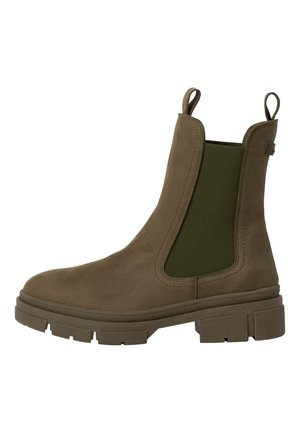 Platform ankle boots - olive nub. uni