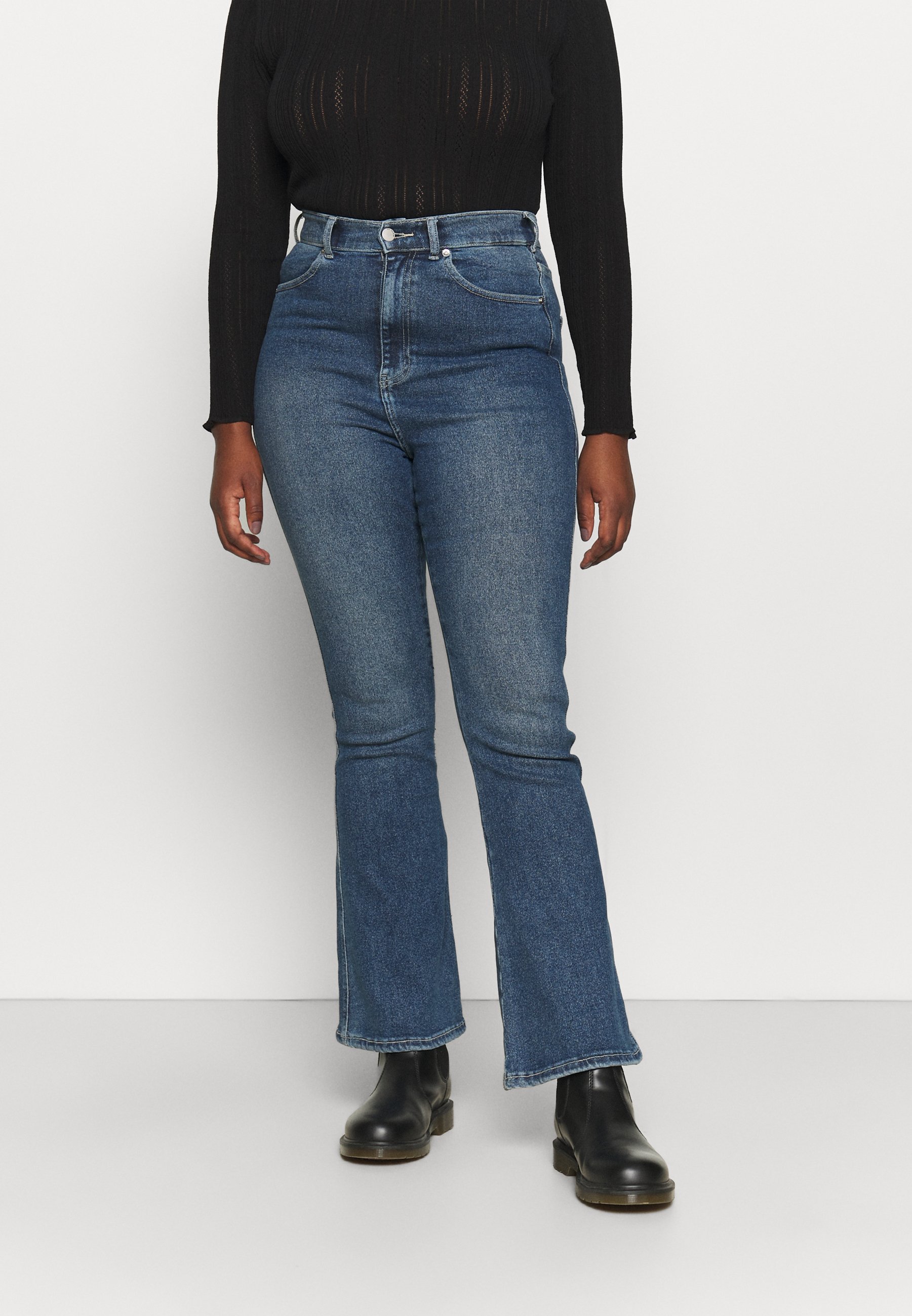 Dr.Denim Plus Moxy Flared Jeans Breeze Dark Stone, Women's, Size: 26, Blue Denim