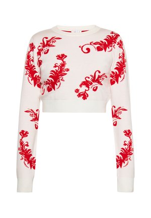 Maglione - wollweiss rot