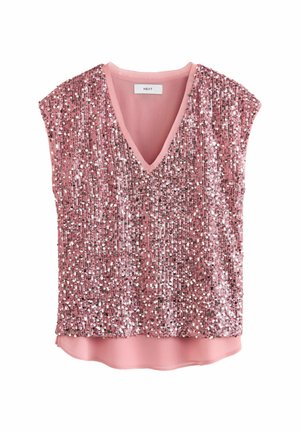 Next SEQUIN V-NECK - REGULAR FIT - Blouse - pink