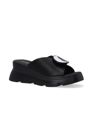 Heeled mules - black