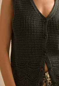 Next BUTTON FRONT - REGULAR FIT - Kardigán - washed black