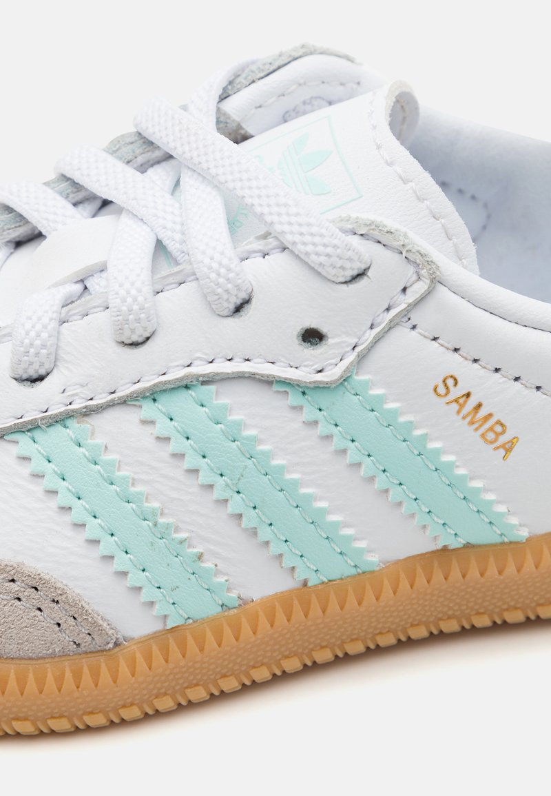 adidas Originals SAMBA OG KIDS - Trainers - footwear white/semi flash aqua/white  - Zalando