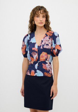 Blouse - printed navy blue