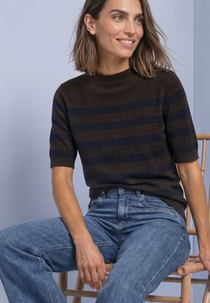 Street One, SHORT-SLEEVE TURTLENECK JUMPER - Pullover - black coffee