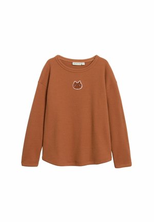 WITH EMBROIDERY - Langærmet T-shirt - brown