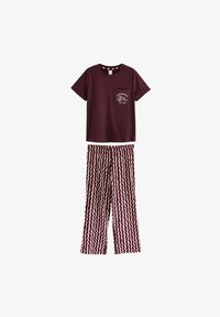 Non sélectionné, burgundy red pink wobbly stripe