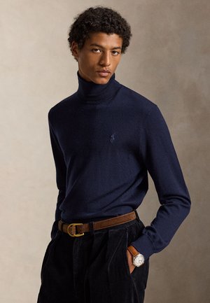 Polo Ralph Lauren, WASHABLE WOOL TURTLENECK SWEATER - Πουλόβερ - hunter navy